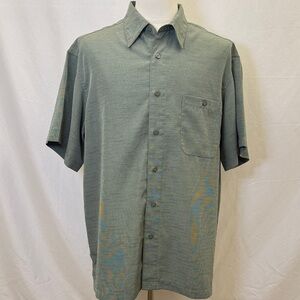 Haggar Casual Green Button Down Shirt